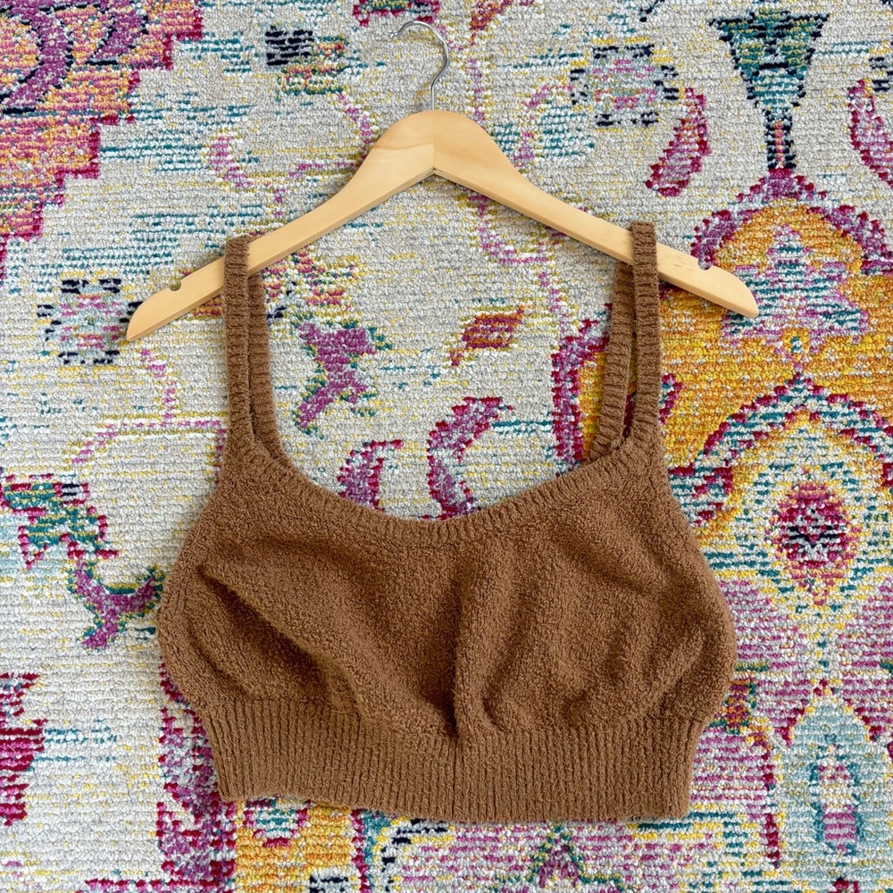 Reformation brown broucle cropped top